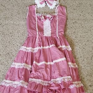 Custom-made Lolita dress w/matching hairpiece